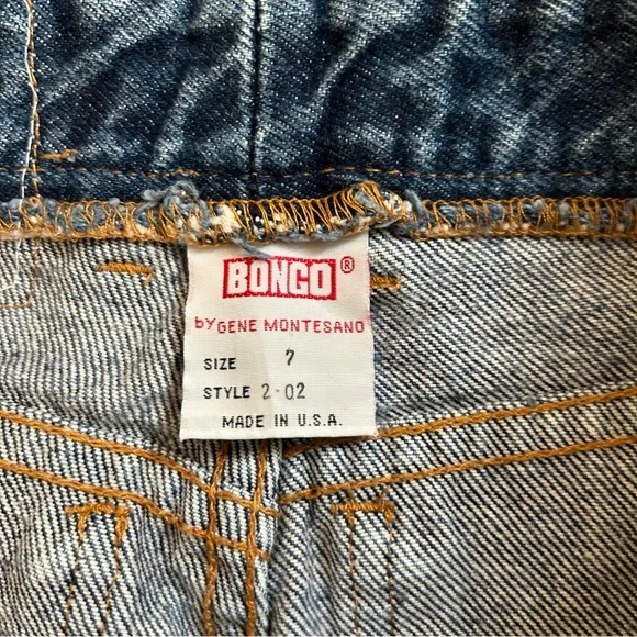 BONGO Jeans USA Made Size 7 High Rise Straight Cropped 100% Cotton Raw Hem - Picture 4 of 6